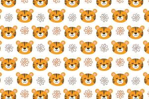 A pattern with a tiger's face on it vector