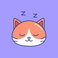 A cat sleeping with its eyes closed illustration vector