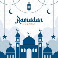 Ramadan Mubarak flat design background vector