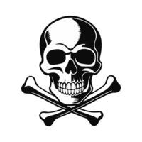 A skull and crossbones logo illustration on a white background vector