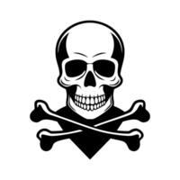A skull and crossbones logo icon on a white background vector