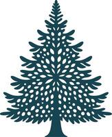 Pine Tree with Snowflake Pattern vector
