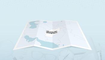 Map of Afghanistan with the flag of Afghanistan in the contour of the map on a trip abstract backdrop. vector