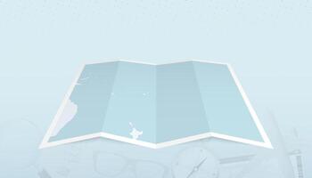 Map of Tonga with the flag of Tonga in the contour of the map on a trip abstract backdrop. vector