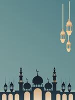 shadow illustration of elegant gradation mosque and empty area vector