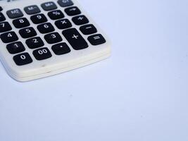 detail of numeric keypad on calculator isolated on white background photo