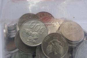 coins of various values stored photo