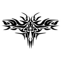 Bold tribal tattoo design with thick lines and striking patterns, making a powerful and eye catching statement on the neck vector