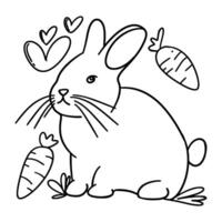 cute rabbit with hearts and carrots, perfect for Valentine's Day, Easter, or any occasion that calls for a touch of sweetness vector