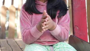 Child plays and enjoys at playground in casual attire video