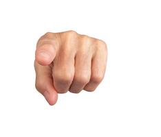 Wrinkled hand pointing forward, gesture of choice, direction, or selection, confident expression, photo