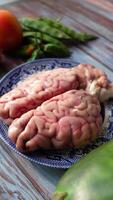 mutton brain on a chopping board video