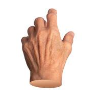 Elderly hand with wrinkled skin outstretched, fingers reaching out in a gesture of connection, photo