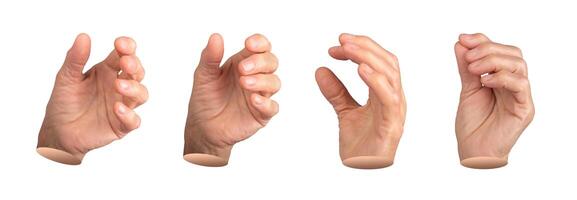 Elderly in a gripping gesture, fingers slightly curled as if holding or catching an unseen object. photo
