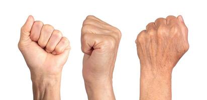 Raised clenched fist symbolizing strength and protest. Closeup of female hand showing power, photo