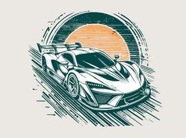 A futuristic racing car on a white background vector
