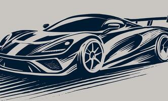 Illustration of a racing car on a gray background vector