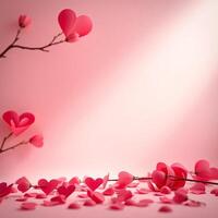 Red Hearts Patterned Background Ideal for Your Text Design photo