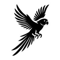 A black and white parrot flying on a white background vector