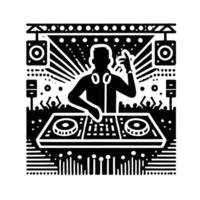 Dj at a party illustration vector
