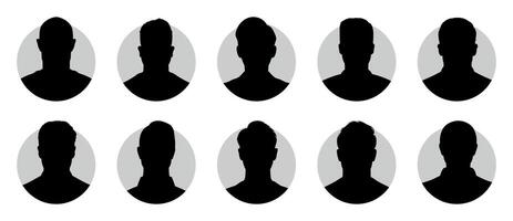 Avatar profile male face silhouette or icon. Unknown or anonymous person vector