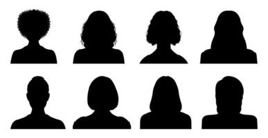 Avatar profile female face silhouette or icon. Unknown or anonymous person. vector