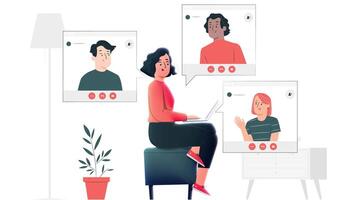 Animated Call with Friends- Friends Talking, Animated Scene video