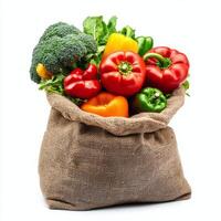 A bag filled with fresh vegetables photo