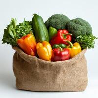 A bag filled with vegetables photo
