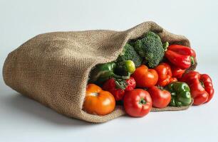 A bag filled with vegetables photo