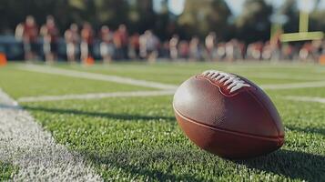 An american football on the field photo