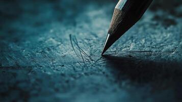 A close up of a pencil on a dark surface photo