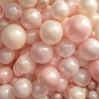 A bunch of pink and white balloons photo