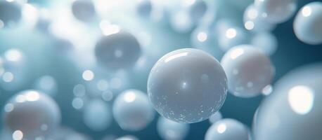 A bunch of white bubbles floating in the air photo