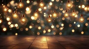 A room with many light bulbs on the floor photo