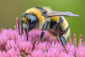 A bee on a flower photo