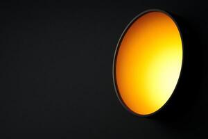 A circular light on a black wall photo
