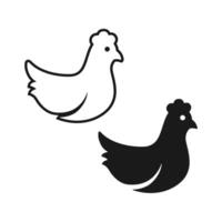 Black hen icon isolated on white background for apps and web vector
