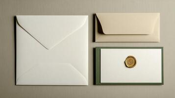 A white envelope, envelope and envelope with a wax seal photo