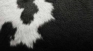 A black and white photo of a cow's fur