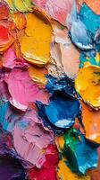 A close up of a colorful paint palette photo