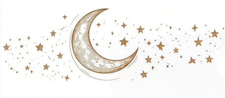 A crescent with stars and a moon on it photo