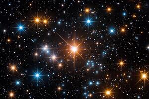 A star cluster in the night sky photo