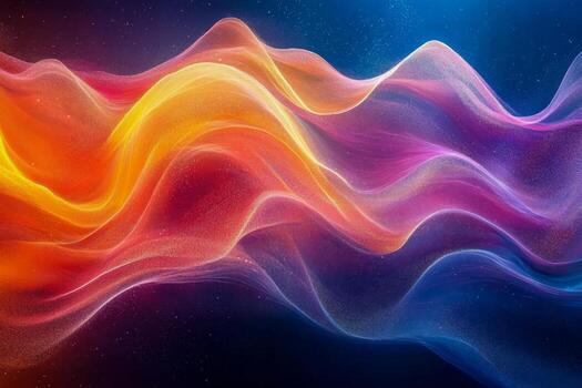 Colorful waves on a dark background photo