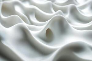 A close up of a white fabric with waves photo