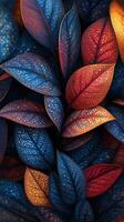 A close up of colorful leaves photo