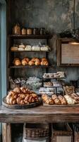 A bakery with lots of breads and pastries photo