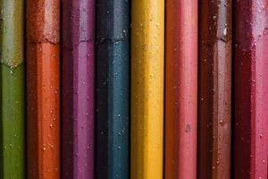 A row of colored pencils photo