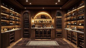 A wine cellar with lots of wine bottles photo