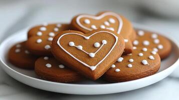 Gingerbread cookies on a plate photo